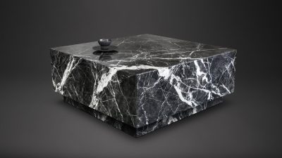 Luxusní designový konferenční stůl ve tvaru kvádru z přírodního mramoru GRIGIO CARNICO